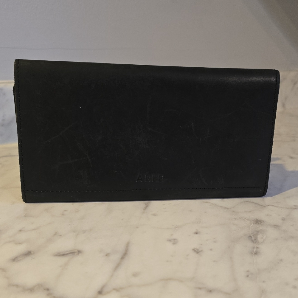 Debre Black Leather Wallet By Able